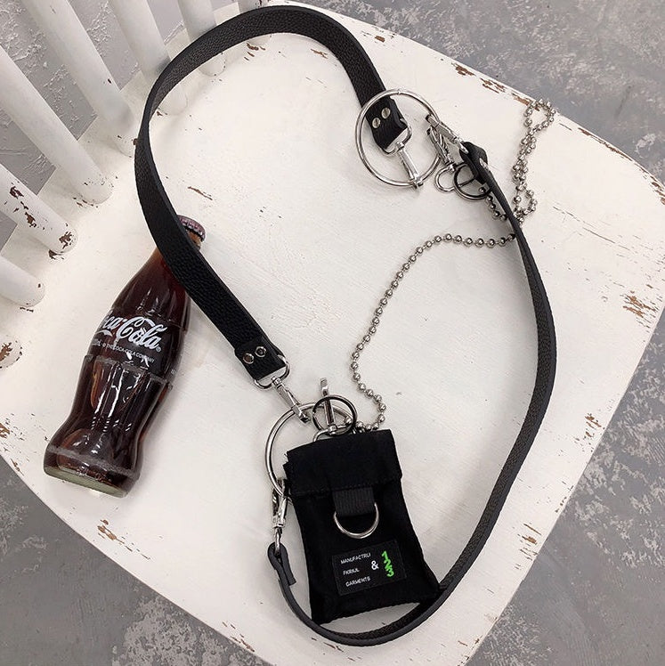 Ring Chain Harness w/Mini Pouch Black - YOUAREMYPOISON