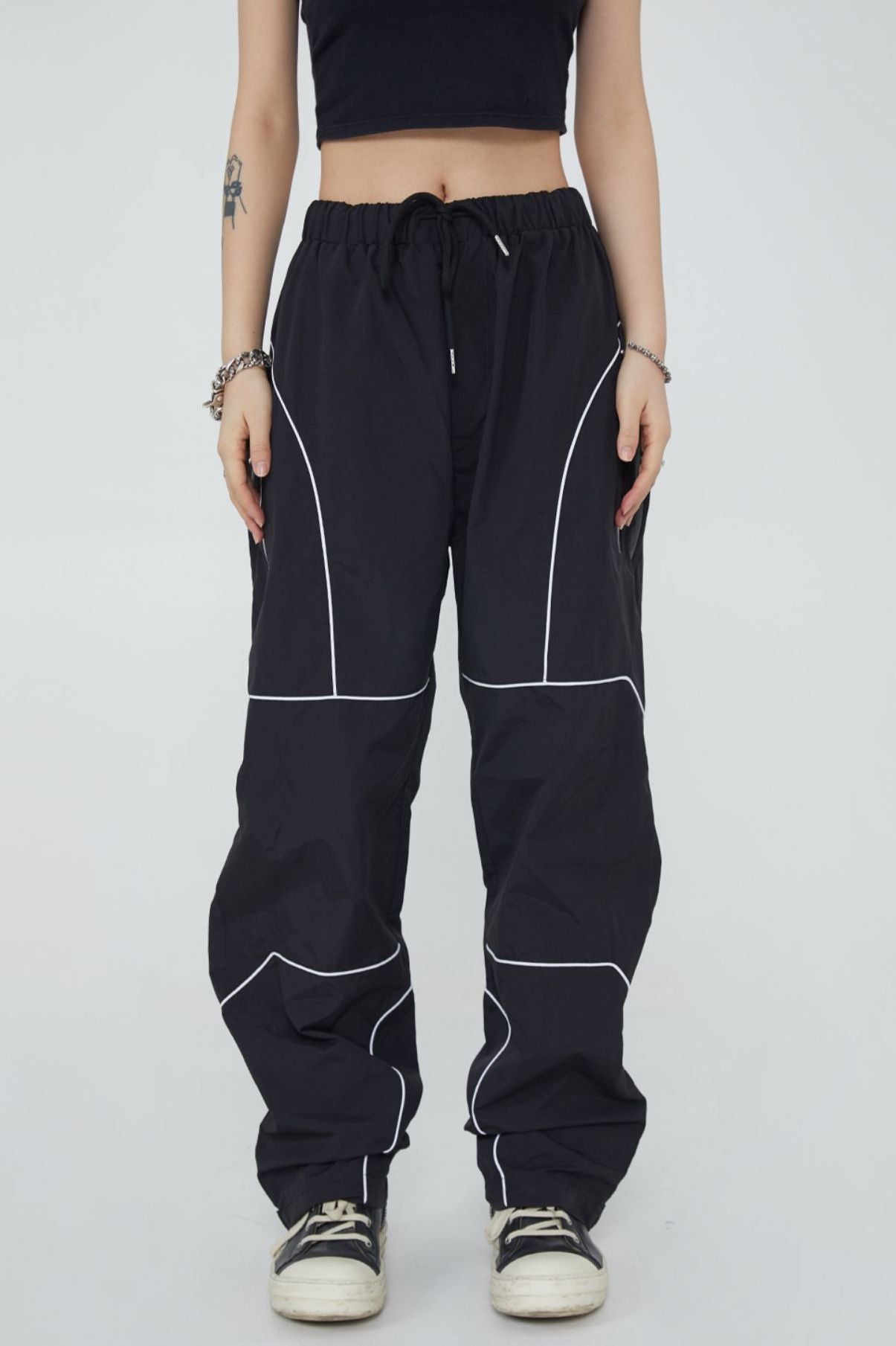 MADE EXTREME BLACK AIR Line Long Pants Black - YOUAREMYPOISON