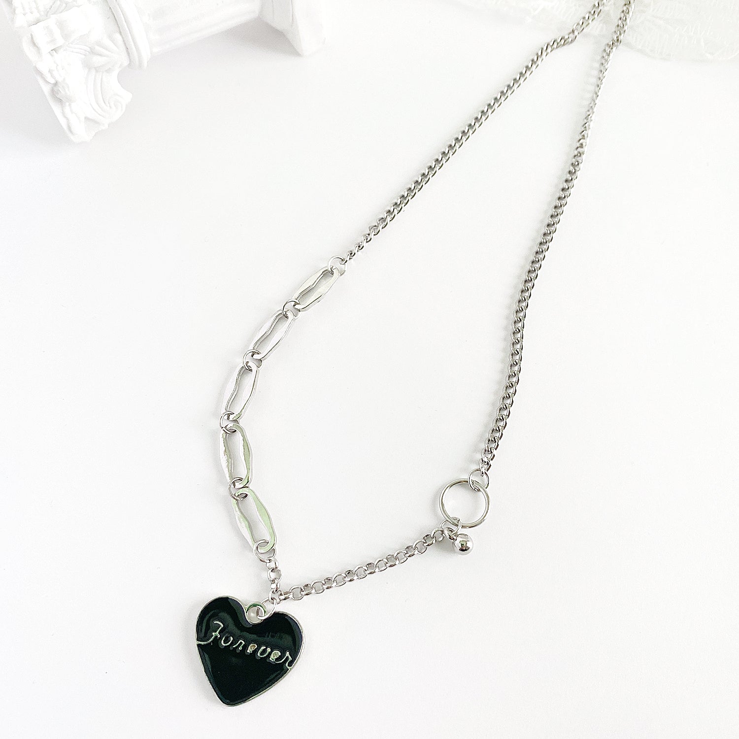 Logo Heart Chain Necklace - YOUAREMYPOISON