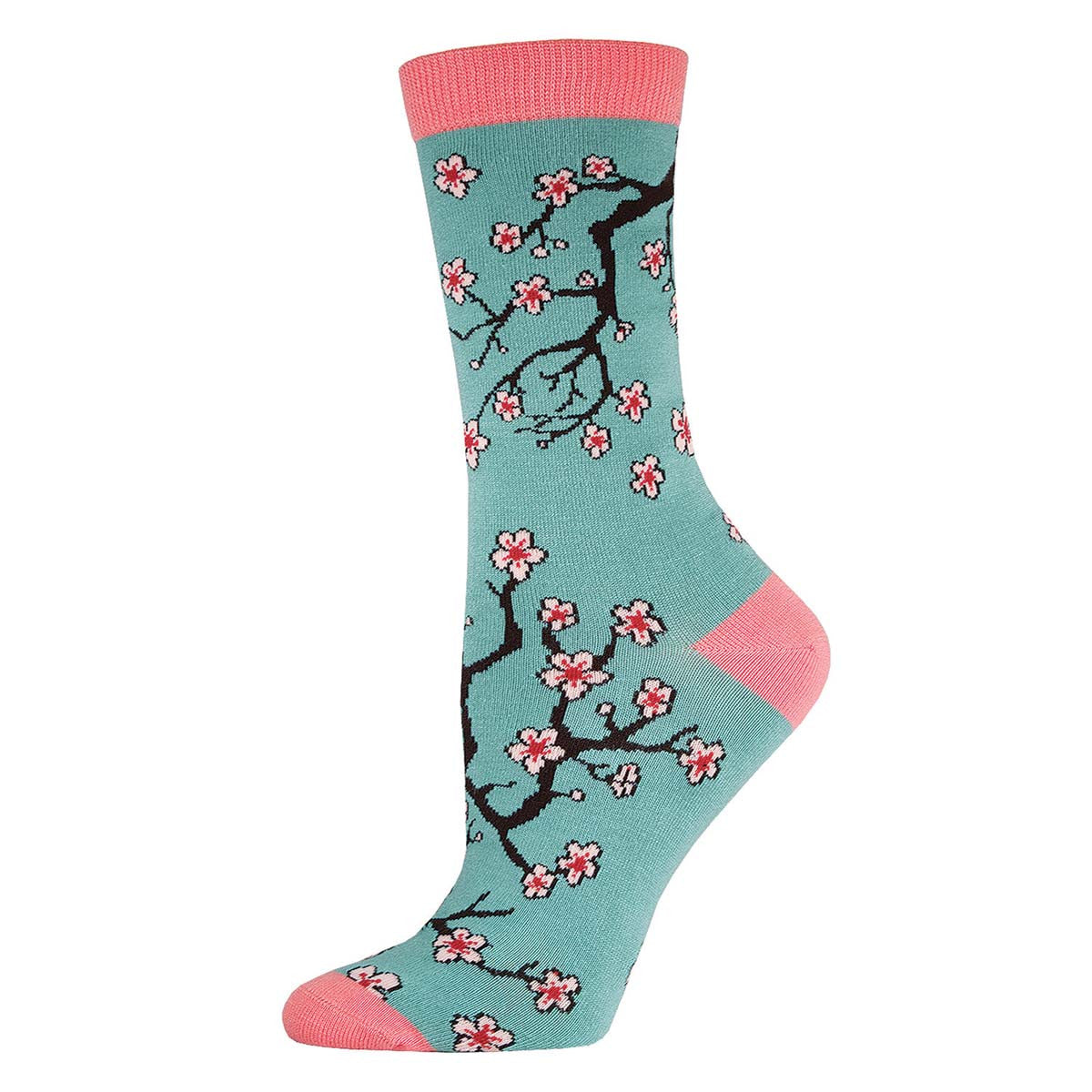 Socksmith Cherry Blossoms Crew Socks - YOUAREMYPOISON