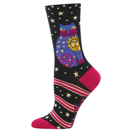 Socksmith Laurel Burch Celestial Sun Cat Crew Socks - YOUAREMYPOISON