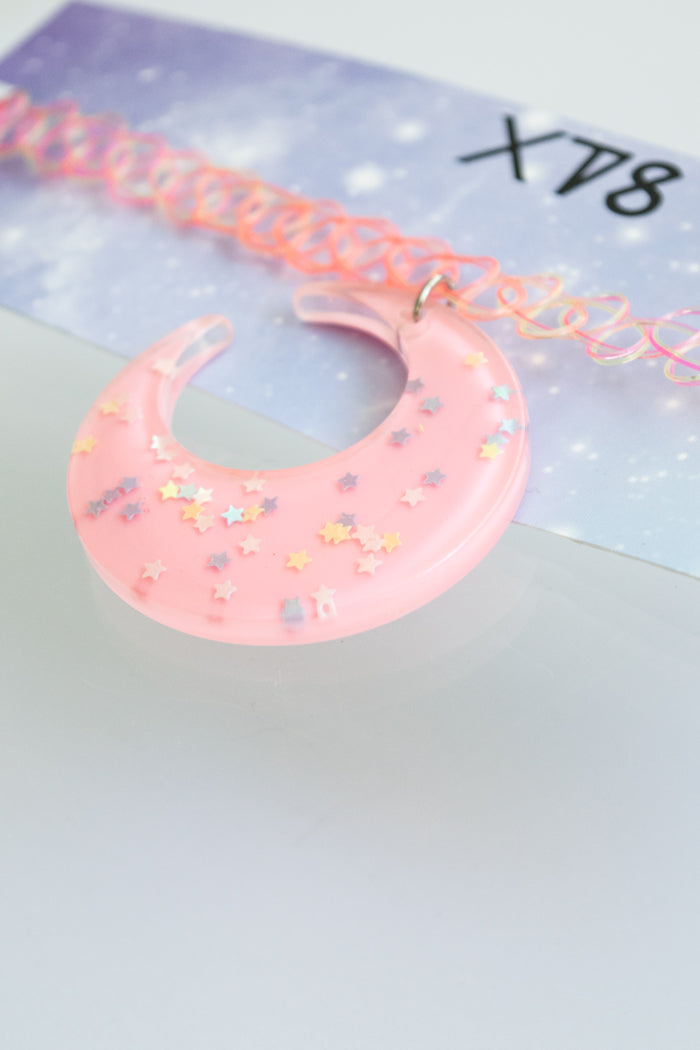XTS Glitter Moon Tattoo Choker (2 Colors) - YOUAREMYPOISON