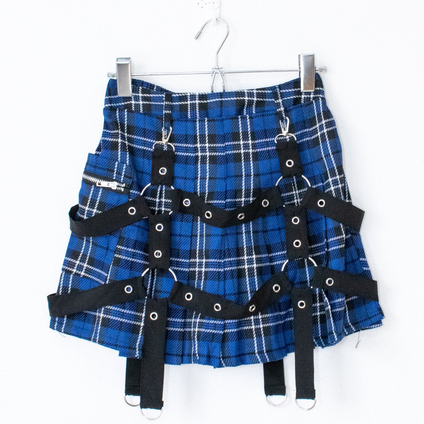 ACDC RAG Drip Heart Harness Mini Skirt (Blue) - YOUAREMYPOISON