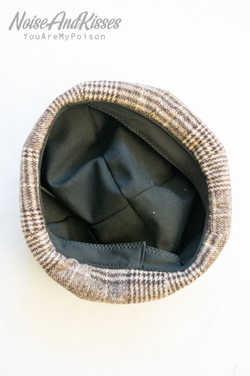 Plaid Beret Hat (Brown) - YOUAREMYPOISON