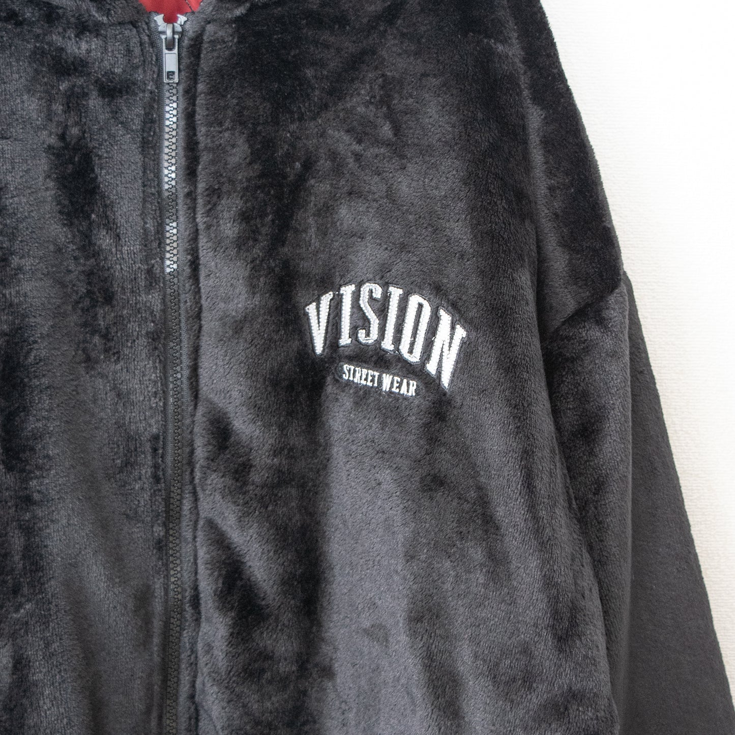 VISION STREET WEAR Patch Faux Fur Blouson Jacket - YOUAREMYPOISON