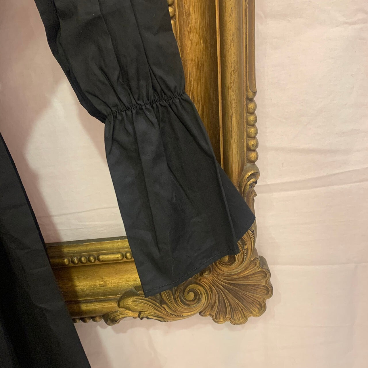 V-Neck Frill Side Ribbon Dress Black - YOUAREMYPOISON