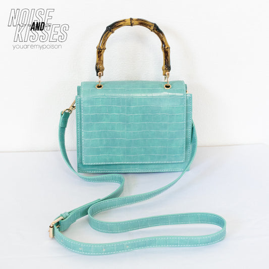 Bamboo Croco Designed 2WAY Hand Bag (2 color) - YOUAREMYPOISON