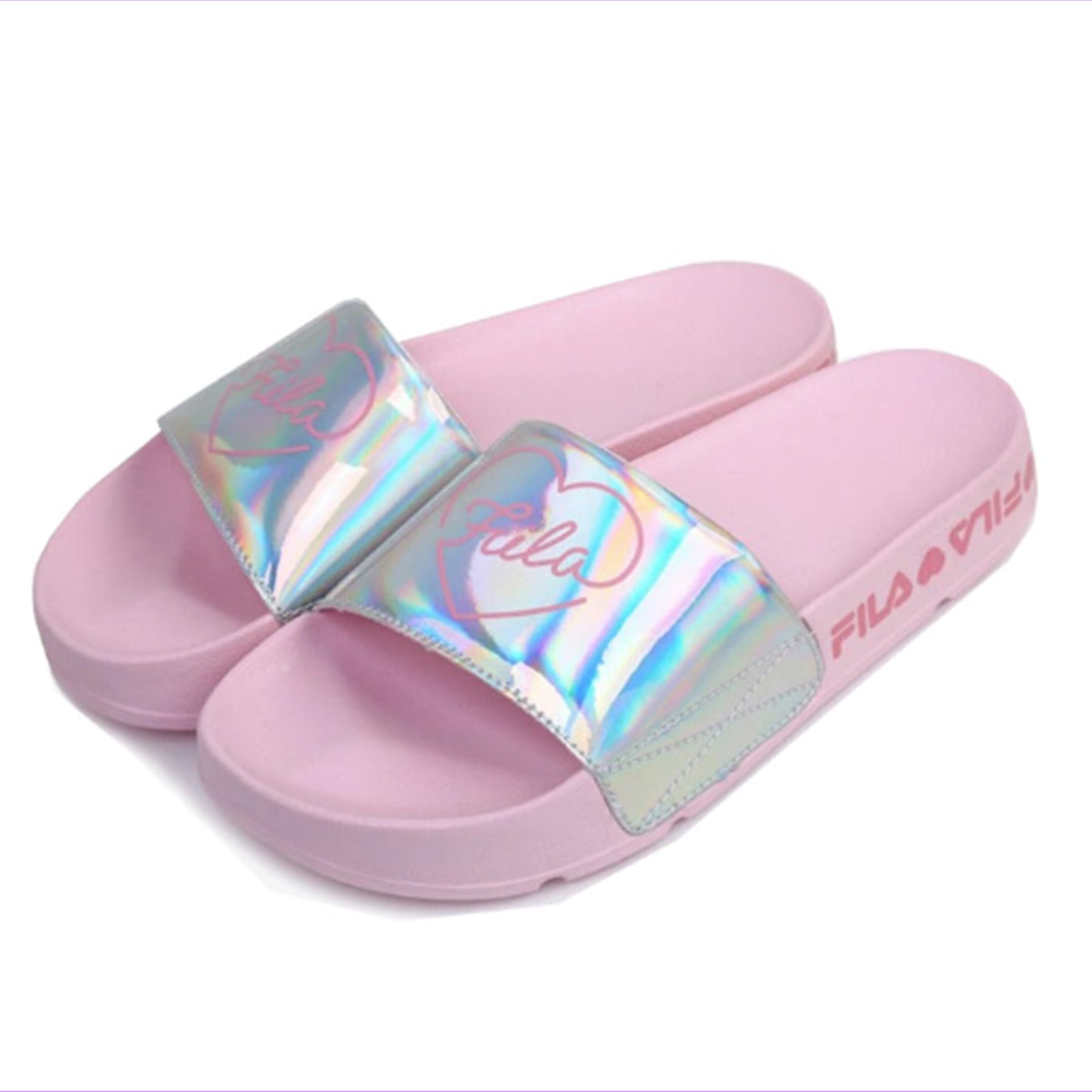 FILA Drifter V-DAY SHINY Slide Sandal Shoes (Pink) 1SM00729 - YOUAREMYPOISON