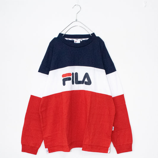 FILA COLOR BLOCK L/S TEE (Navy/Red) - YOUAREMYPOISON