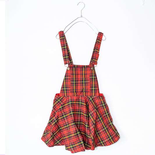 Glitters For Dinner Red Tartan Pinafore (Red) - YOUAREMYPOISON