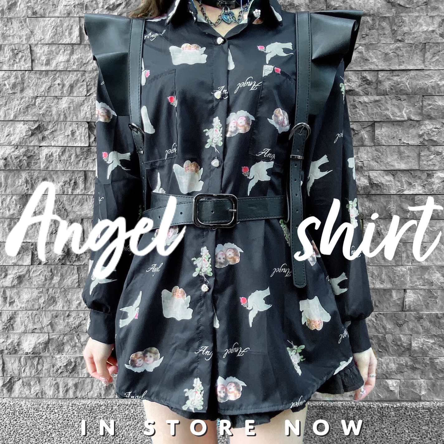 Angel Allover L/S Shirt - YOUAREMYPOISON