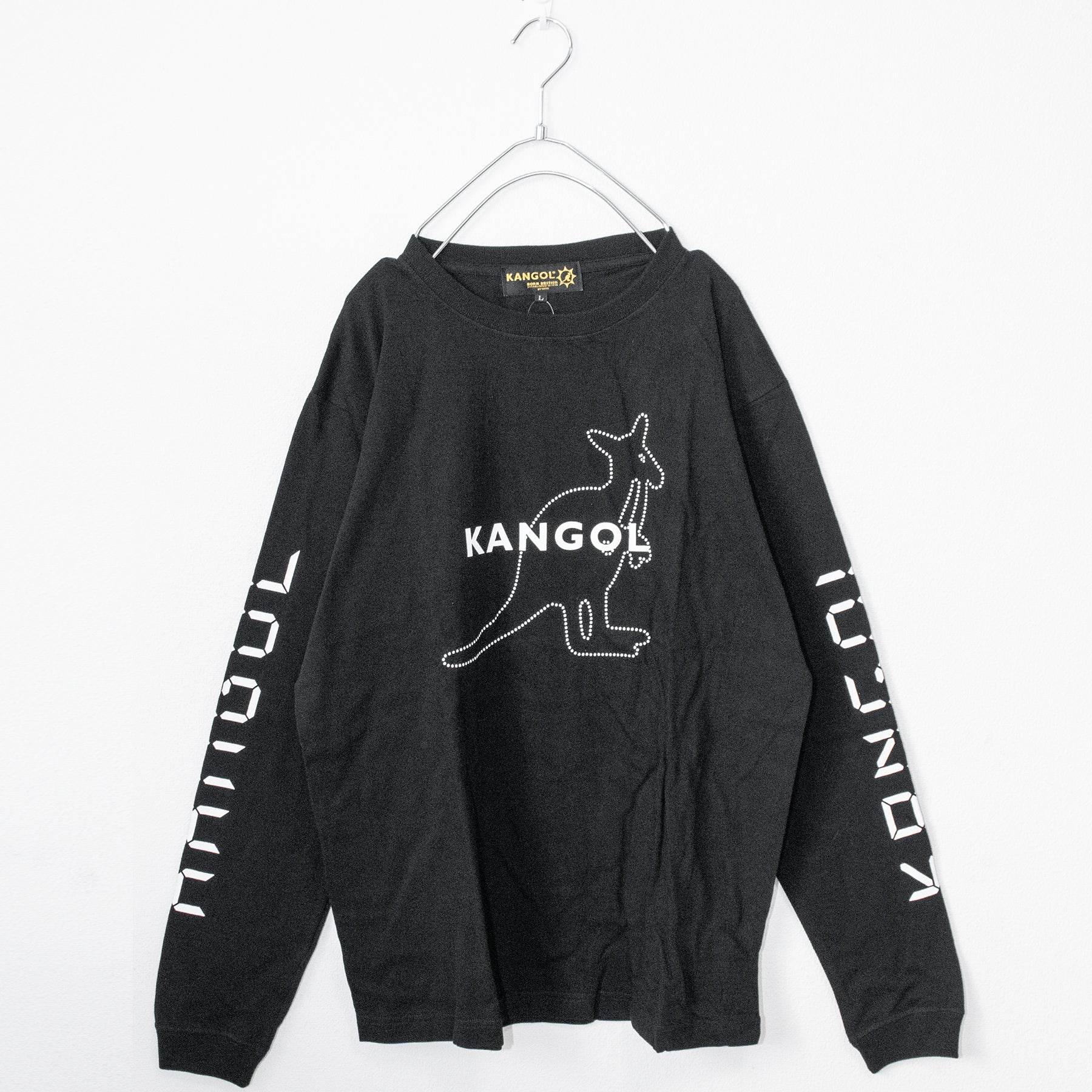 KANGOL Digital Logo L/S T-shirt Black - YOUAREMYPOISON
