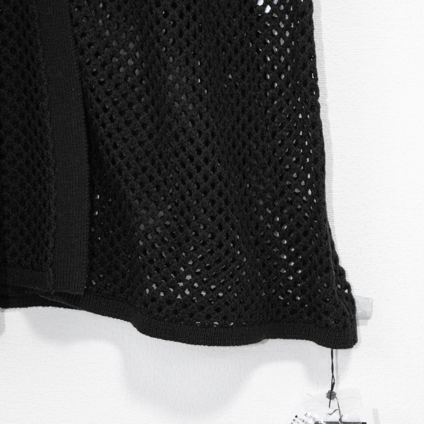 Mesh Knit Long Cardigan Black - YOUAREMYPOISON