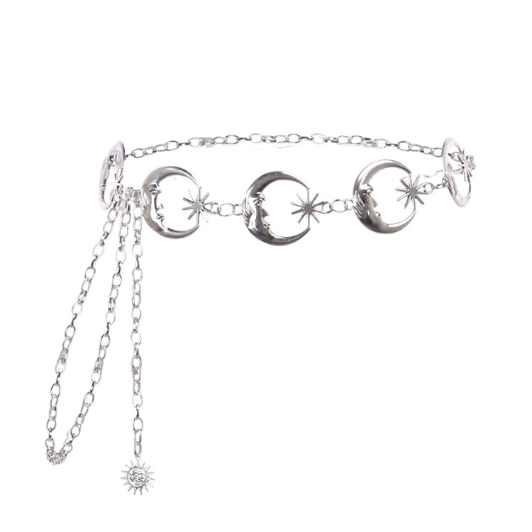 Crescent Moon Chain Belt (Silver) - YOUAREMYPOISON
