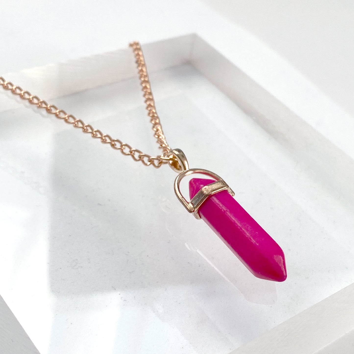 Pink Stone Necklace - YOUAREMYPOISON