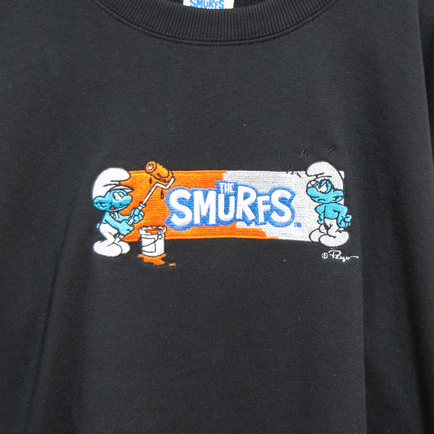 THE SMURFS Embroidery Crew Neck Sweatshirt - YOUAREMYPOISON