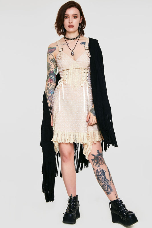 JAWBREAKER Victoriana Beige Lace Dress (Cream) - YOUAREMYPOISON