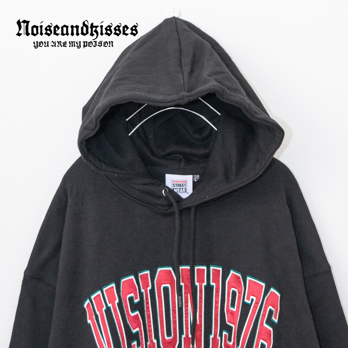 VISION STREET WEAR Satin Patch Hoodie (2 color) - YOUAREMYPOISON