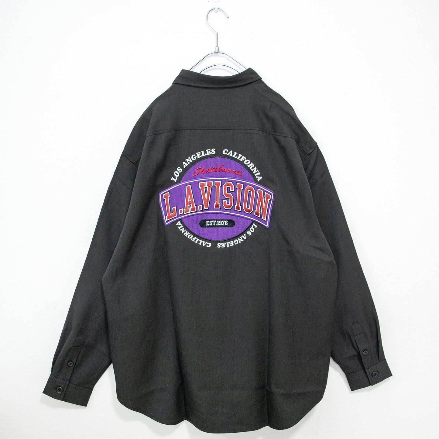 VISION STREET WEAR Circle Logo Embroidery Over Shirt - YOUAREMYPOISON